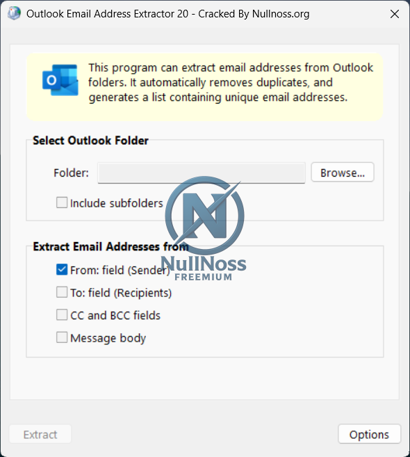 Outlook Email Address Extractor v20